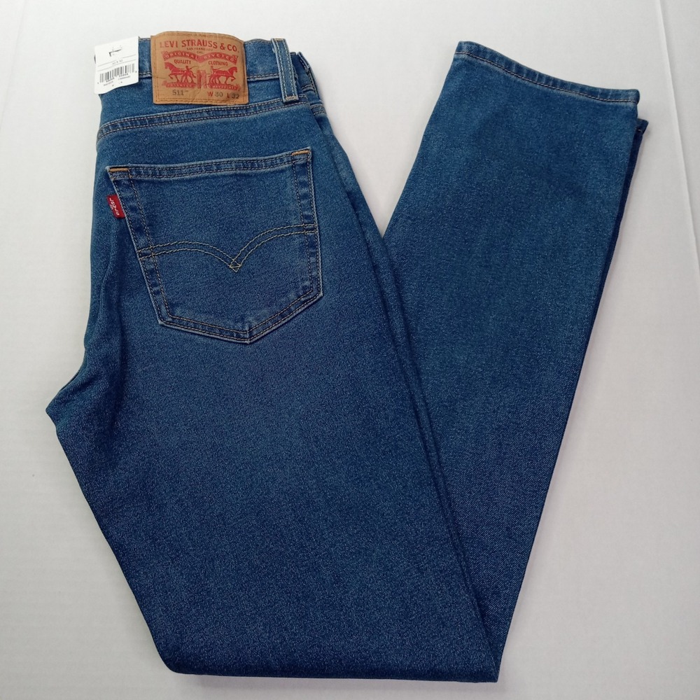 Levi's 511 Slim Fit Jeans Men's 30x32 Blue Stretch Slim Throughout Cotton